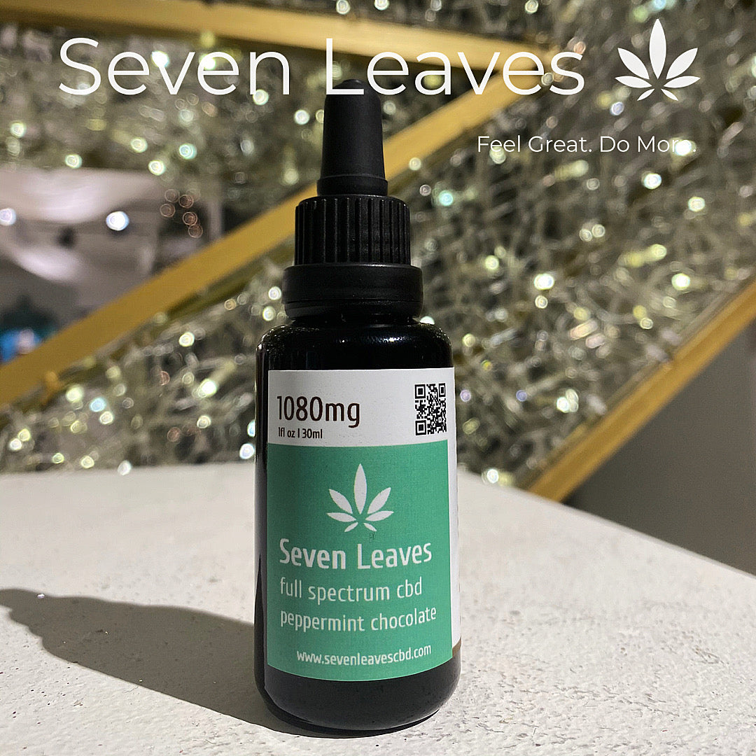 1080mg Peppermint Chocolate CBD Tincture – Seven Leaves