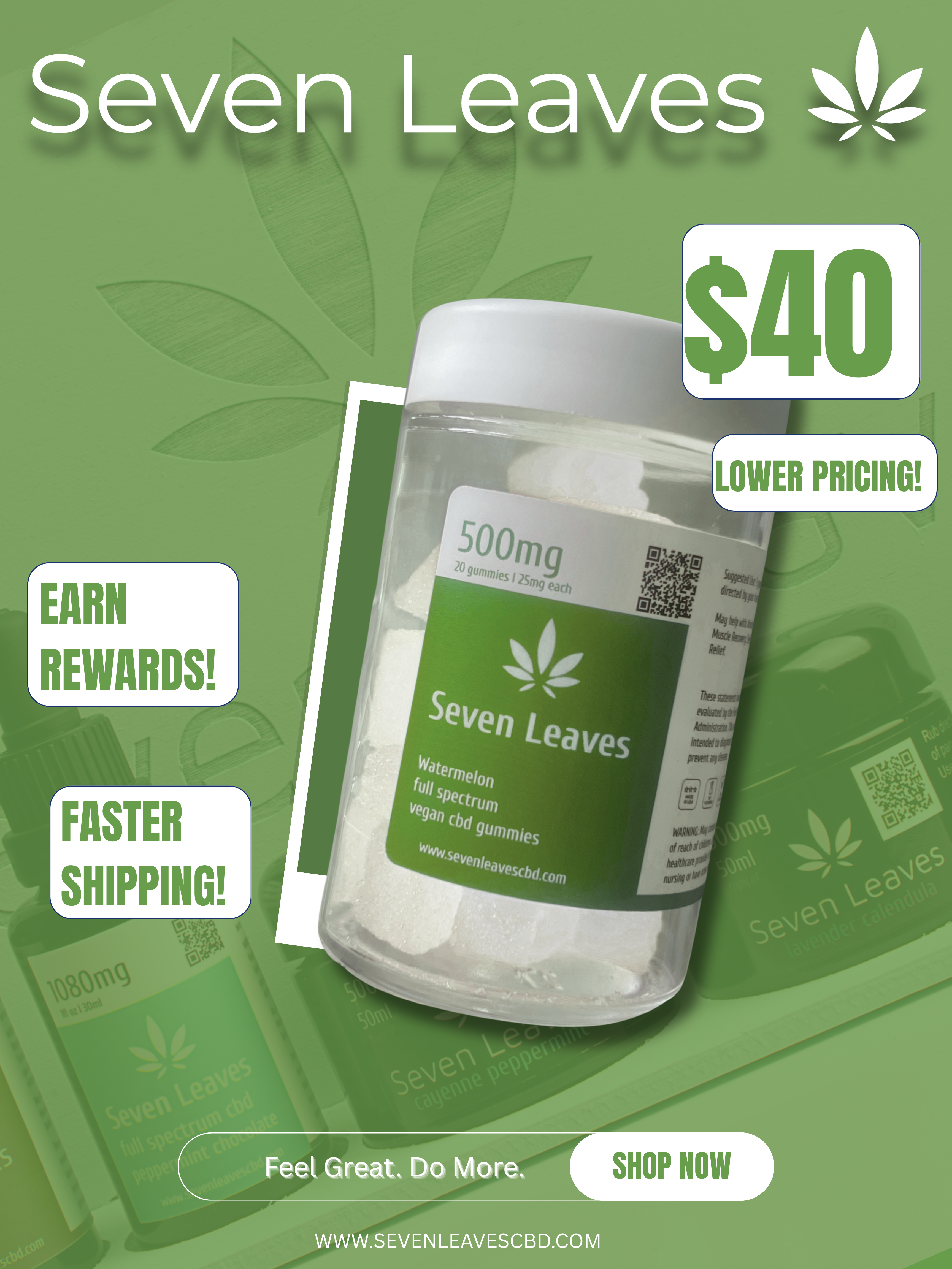 500mg Full Spectrum Cbd Vegan Organic Watermelon Gummies