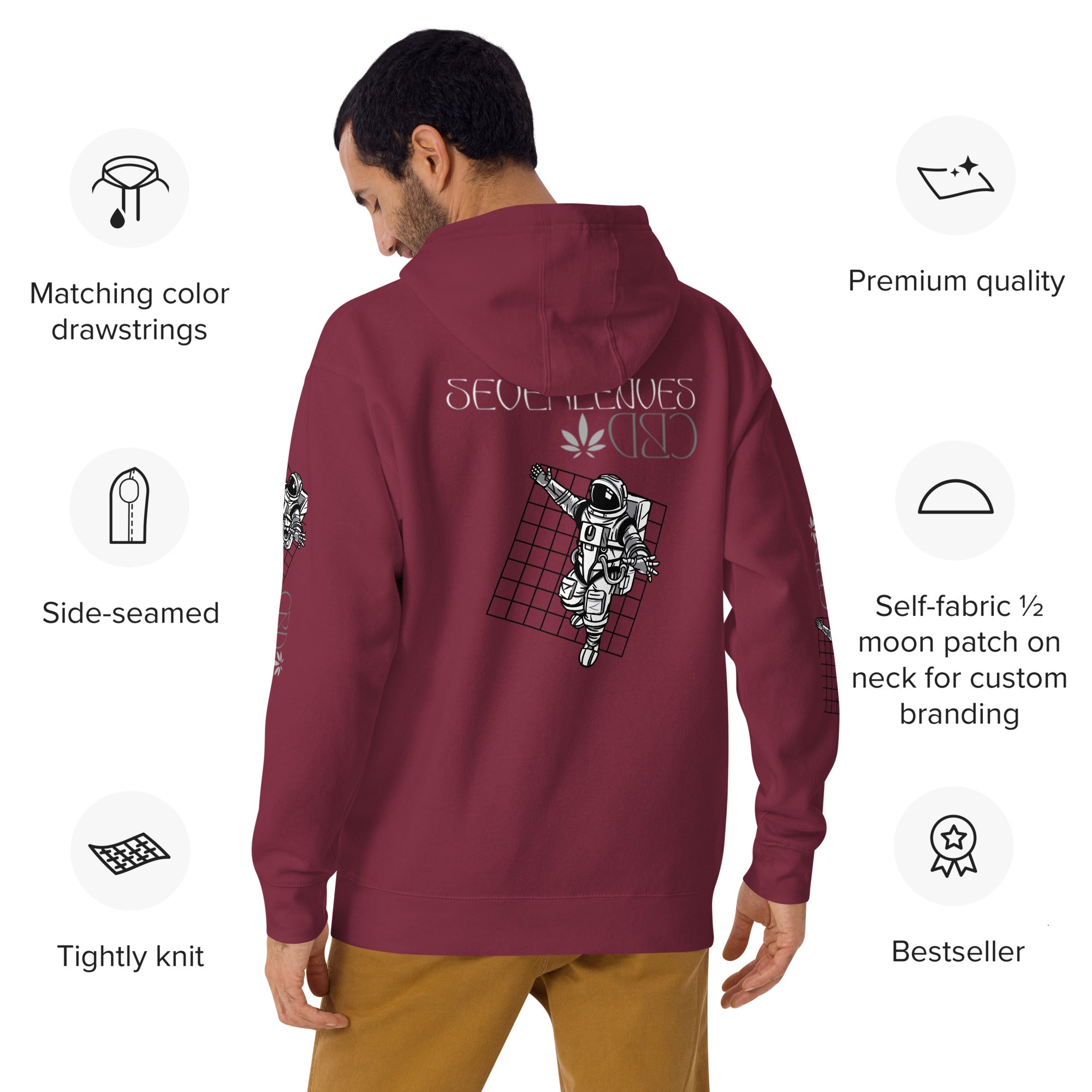 Seven Leaves Athletic Logo Unisex Hoodie
