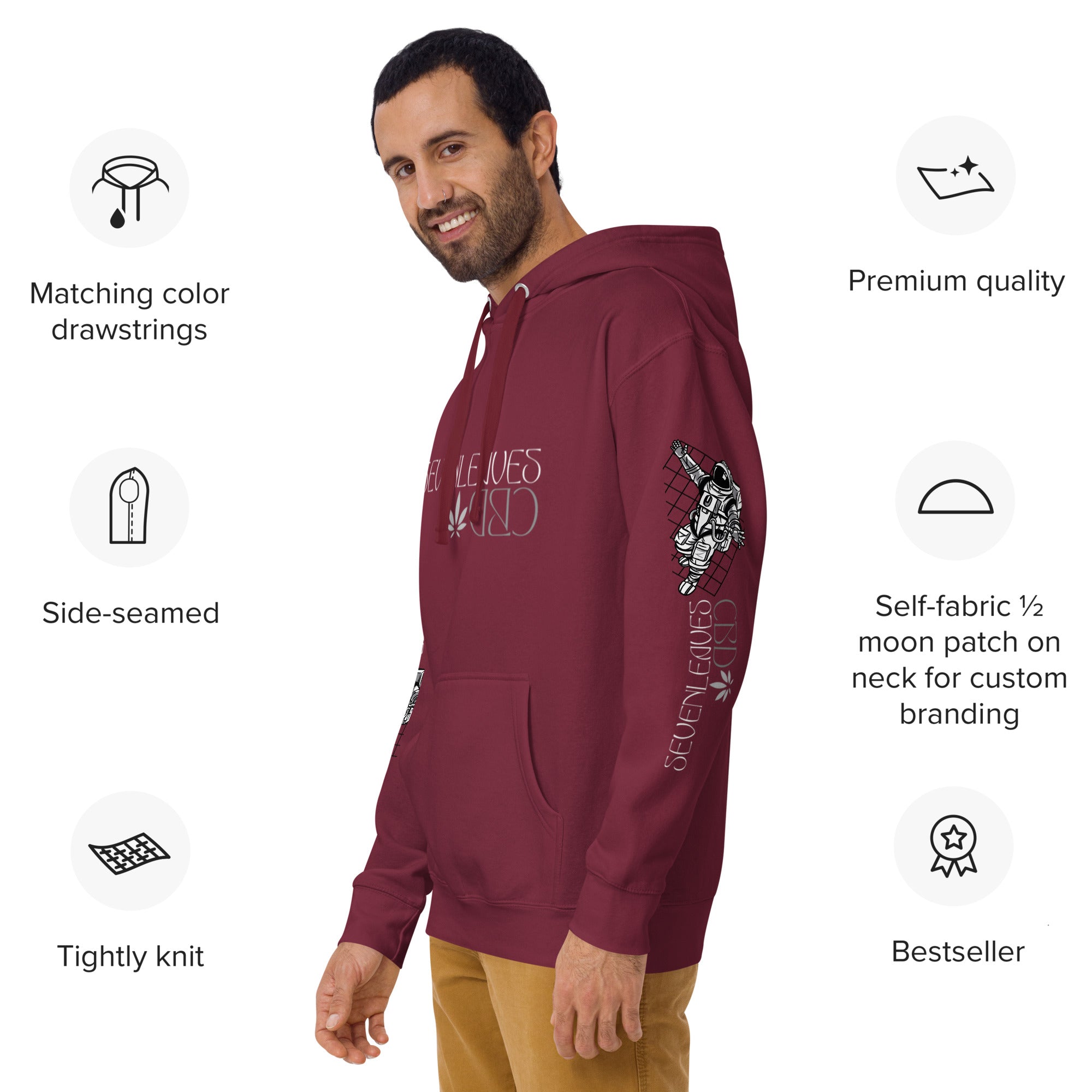 Seven Leaves Athletic Logo Unisex Hoodie